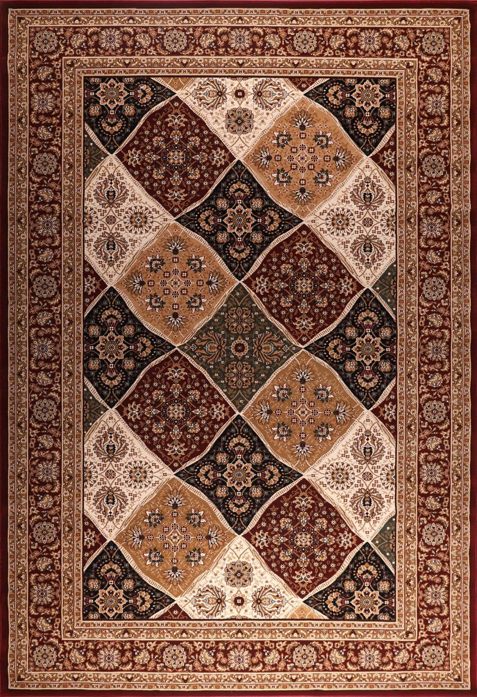 Kalite 2195A RED Beige Area Rug