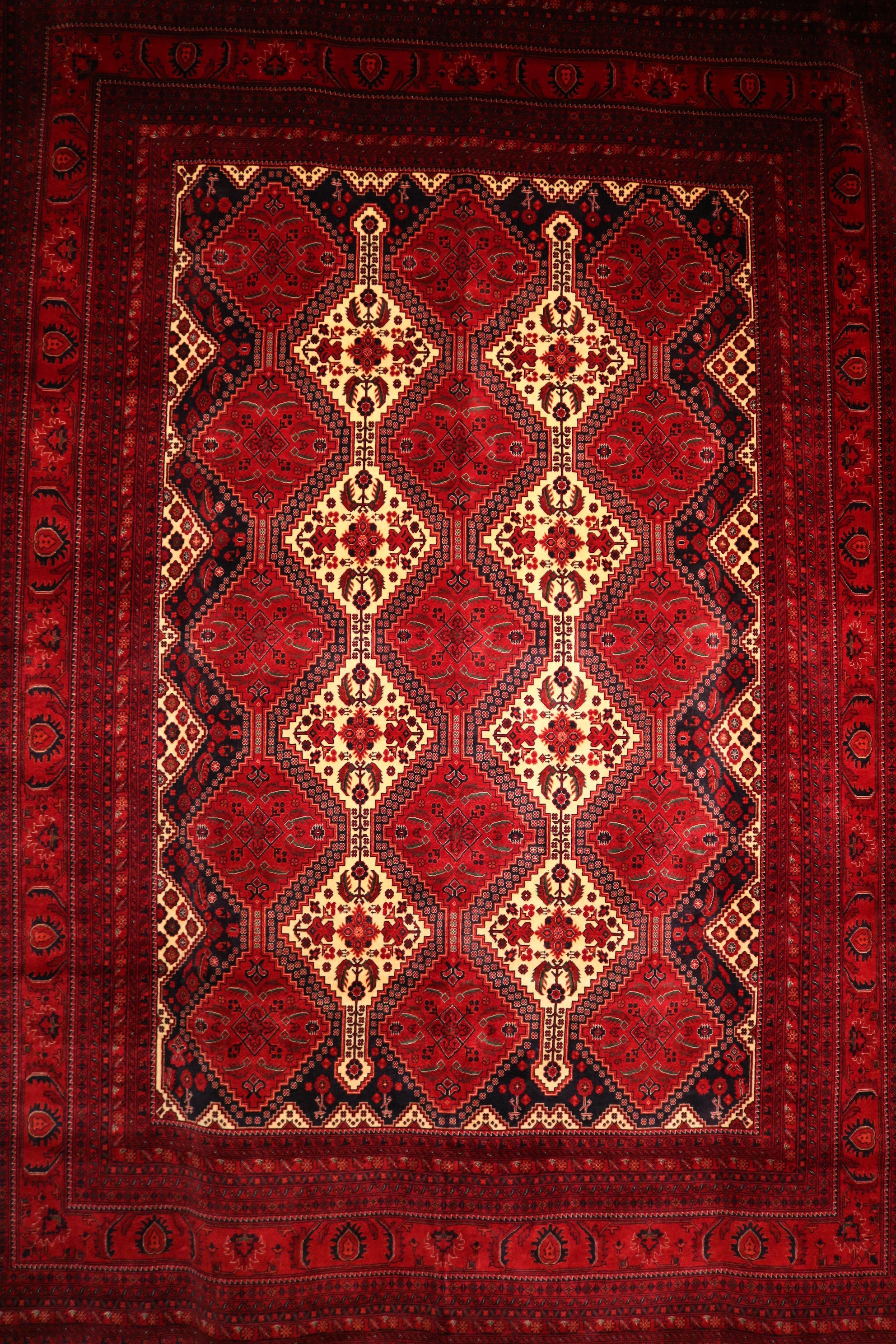 Belgian Wool, Afghan Hand-Knotted Rug – BWA-5019502 | Traditional Design