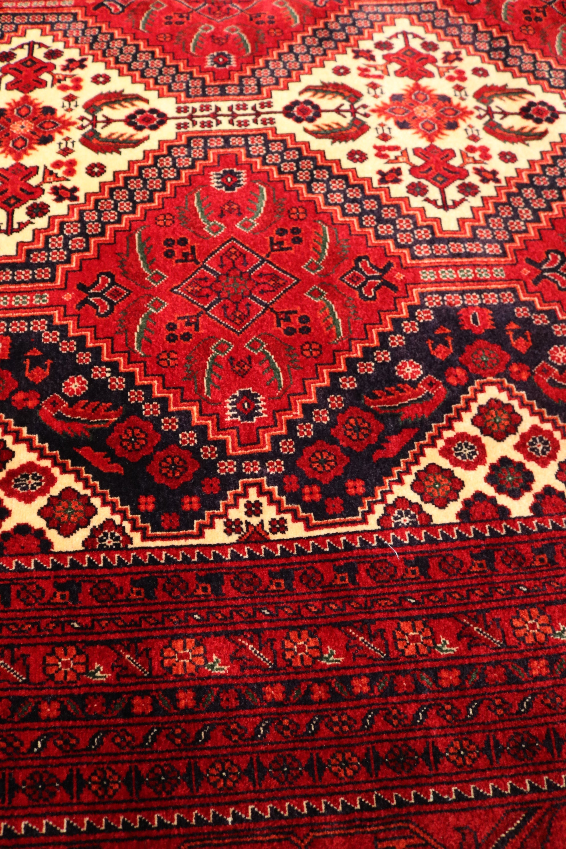 Belgian Wool, Afghan Hand-Knotted Rug – BWA-5019502 | Traditional Design